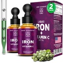 [2 Pack] Liquid Iron Supplement with Vitamin C 