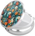Nipichsha Pill Box, kleine pil geval voor portemonnee & Pocket, leuke reis medicijnen Organisator, draagbare geneeskunde container houder om vitamines te houden, medicijnen, visolie & supplement, B04-mooie bloemen