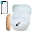 RIC Single Hearing Aid for Senioren ,CUSTOM FIT Digital Over-The-Counter Oplaadbare Tinnitus Masking Premium Hearing Aid Solution voor volwassenen, Bijna onzichtbare Bluetooth Call ingeschakeld,Auto-On, 1pc Left Side