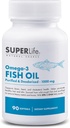 Omega-3 Visolie - 1000 mg Gezuiverde en ontgeurde van wilde gevangen vis met EPA & DHA vetzuren Ondersteunt hart, hersenen, haar en huidgezondheid supplement - 90 Softgels