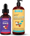 WONDER PAWS Premium DMG Liquid Plus Omega Max Huile de poisson - pour le support immunitaire du chien, la peau, les allergies, les soins articulaires et la santé globale – DMG 4 Onces - Omega Max 16 Onces