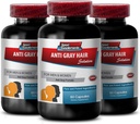 Pilules de biotine pour la croissance des cheveux - Cheveux anti-gris - Poudre de chlorophylle, Cheveux gris bio, Restaure des cheveux gris, Suppléments cheveux gris inversé, Cheveux gris inversé pour les hommes, Cheveux gris inversé pour les femmes 6B 360C