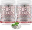 Sport Collageen Poeder, 12.42 oz, Verpakking van 2 - Gras Fed Bovine & Wild Fish Gehydrolyseerd Type I, II, III Multi Collageen Peptiden, Unflavored Protein Powder met BCAA, Magnesium & Electrolytes