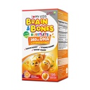 LABO Nutrition I My Kids Brain & Bones Kauwbare Burstlet, Glutenvrij, voor sterkere botten en gedragsmanagement, 76% Ultra-geconcentreerde RTG-vorm Omega 3 DHA Visolie, Vitamine D3 & K2, Oranje
