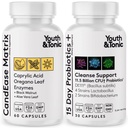 Supplément Santé de Gut d'Origan et d'Acide Caprylique avec Probiotiques et Herbes pour Gut Flora Balance, Santé Digestive et intestinale et Soutien immunitaire – 90 Capsules