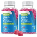 VITEEY Vitamine D3 Gummies for Adults & Teens - 10.000 IE, 250 mcg, maximale sterkte - Joint & Muscle Health, Immune Boost - Kauwbare vitamine D Gummies - Vegetarisch, Gelatinevrij - Tasty Berry Flavored