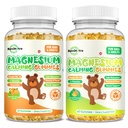 Gommies de magnésium pour enfants - Supplément de magnésium glyciné avec L-Theanine, vitamine B6, D3 pour adultes et enfants, Magnésium calme pour le sommeil, relaxation, cerveau, os, orange et ananas