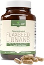 Lignans for Life Flaxseed Lignans for Dogs & People + SDG - Omega 3 Fatty Acids, High Fiber Antioxidants - Improve Shiny Coat, Digestief & Heart Health for Dogs, 15mg, 180 Flaxseed Capsules, 1 Pack