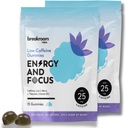 Breakroom Labs Energie en Focus Gummies Low Cafeine 25mg w/L-Theanine, Lions Mane, Vitamine B12 
