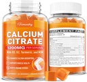 Calcium 1200 mg met vitamine D3 supplement Gummies voor volwassenen: Ultimate Absorptie Calcium citraat met vitamine D3 K2, Kurkuma extract, MSM voor vrouwen Mannen
