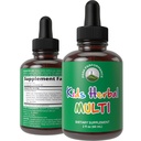 Vitamines pour enfants des herbes. Multivitamine à base de plantes liquides pour enfants. Pas de goût amer. Sans sucre 14-en-1 gouttes de supplément végétalien pour les tout-petits, les enfants, les adolescents.
