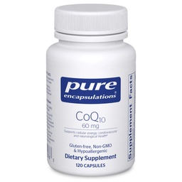 Pure Encapsulations CoQ10 60 mg Coenzyme Q10 Supplement for Energy, Antioxidants, Brain and Cellular Health, Cognition, and Cardiovasculaire Support