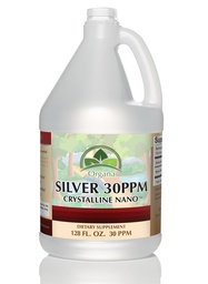 Organa Crystalline Nano Colloïdal Silver - Ultra Pure Silver Liquid for Immune Support - Ultimate Bio Active Supplement Solution - Plata Coloidal - 1 Gallon (128 Ounces) - 30 PPM