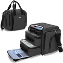 BAFASO Grote pil Bottle Organizer met 4 Inner Removable Zakken, Medicine Bag Kom met schouderband (Alleen BAG), Zwart