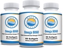 Omega 8060 2400mg Omega 3 Fish Oil Joint Health Supplement 60 softgel - 3 maand Supply - 3pk