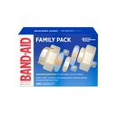 Band-Aid merk kleefbandages Family Variety Pack, Sheer & Clear Flexible Sterile individueel ingepakte banden voor eerste hulp wondverzorging voor kleine sneetjes en scrapes, diverse groottes, 280 ct