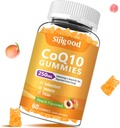 Suikervrij CoQ10 Gummies, Plus Omega-3, Vitamine B3 en Zink, Magnesium, 5X Hoge Absorptie Co-enzym Q10 Supplementen, q10 Boost Cellular Energy, Potent Antioxidant & Hersen, Perzik smaak, 60 Ct