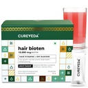 Cureveda Curveda Grow Plant Based Biotin 10000 Mcg Powder Supplement voor Unisex, Voordelen gezonde scalp en haargroei, Geen toegevoegde suiker, natuurlijke granaatappel smaak 150 g (pakket van 1) Groei-1