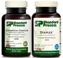 Standaard proces Metabolisme en digestieve gezondheidsbundel - Chroomcomplex en Diaplex Dieetsupplementen - Ondersteunt Koolhydraat Digestie en Pancreas Functie - Chroomsupplementen met Vitamine A