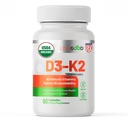 LIVEGOOD Biologische D3 K2 Supplement 2000 IE, Vegan Capsules met MK-7, Pure Vitamine D3 met K2 voor Immune, en Bone Support Made in the USA Organic D3 K2 Formula (60 Telling)