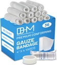D&H Medical Pack van 36 Gauze Bandage Roll 4 Inches x 4,1 Yards met tape - Medical Gauze Wrap for Wounds Care - Eenvoudig te gebruiken Katoenen Rolls voor Hand Wrap Dressing Enkels & Knieën