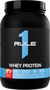 Rule 1 Whey Protein – 24g Fast-Acting Protein from All-Whey Sources with Naturally Occurring EAAs & BCAAs for Workout Recovery or Anytime Use (2 Pounds*, Strawberry Banana)