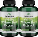 Swanson White Willow Bark Extract - Bevordert Joint Support and Muscle Relief - Gestandaardiseerd tot 15% Salicine - Natural Supplement with No Momach Irritation - (120 Capsules, 500mg Each) (2 Pack)