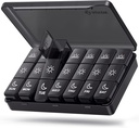 AUDON Weekly pil Organizer 3 keer per dag, Grote pil 7 dagen met dubbele bescherming voor reizen, Zwarte pil geval voor privacy bescherming, licht-proof pil container voor medicijnen, vitamines, visolie