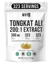 WHYZ Tongkat Ali Powder 113g, Pure Longjack 200:1 Extrait Eurycoma Longifolia Supplément poudre pour une performance physique accrue et le bien-être, Longjack Tongkat Ali pour les hommes et les femmes, 323 portions