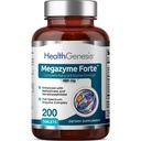 Megazyme Forte 200 Comprimés - Enzymes protéolytiques naturelles des plantes Nattozimes Serrazimes soutient le système digestif Imune Santé
