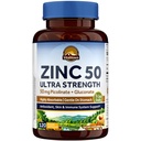 Vitalitown Chelated Zink 50 mg, Zink Picolinaat & Gluconaat, 120 Veggie Capsules, Well-Absorbed, Immune System, Healthy Skin & Development, Vegan, Non-GMO