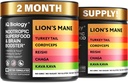 Kava Kava Root Cordyceps Lions Mane Reishi Mushroom Supplement, Nootrope Paddestoelen Capsules Kava Kava Extract, Paddestoelen Vitaminen voor Vrouwen, Energie Paddenstoelen, Ashwagandha, Magnesium - 60 Caps (2 Pack)