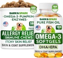 Allergie Relief + Omega 3 Bundel - Anti-Itch Skin&Coat Supplement + Huidallergie - Omega 3 Visolie + EPA& DHA Vetzuren - Jeuken&Paw Licking + Joint Health - 180 Kauwen + 180 Softgels - Made in USA