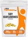 BulkSupplements.com Soja-isoflavonenpoeder - soja-isoflavonen 150mg, isoflavonensupplement voor vrouwen - voor botondersteuning, zuiver en glutenvrij - 150mg per portie, 50g (1,8 oz)