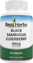 Real Kruiden Vlierbessen Extract - Afgeleid van 325 mg Vlierbessen Gestandaardiseerd tot 5% Flavonoïden met 275 mg Vlierbessen Fruit Extract 5: 1 - Boost Immuniteit - 60 Vegetarische Capsules
