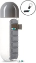 Urban Essentials Waterfles Portable Pill Insertion Organizer Waterfles met Ingebouwde Dagelijkse Vitamine Houder Supplement Organisator Case - met Gratis Pill Keychain BPA Gratis Plastic Fles