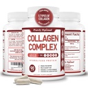 Puur Optimale Premium Multi Collageen Peptides Capsules (Typen I, II, III, V, X) - Haar, huid en nagels, Digestief & Joint Health Supplement, Gehydrolyseerde Collageen Pillen (90 Capsules)