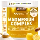 GoBiotix Magnésium Glycinate Poudre – Suppléments de cortisol pour les femmes et les hommes – Supplément de Magnésium à haute absorption avec agrumes, Malate – Sans sucre – 420 mg, 60 portions - Honey Citrus