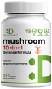 Biologische 10-in-1 Paddestoelensupplement, 240 Capsules, Lions Mane, Turkije Staart, Reishi, Cordyceps & Meer Paddestoel Complex 