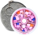 Pillen Organizer Travel Pill Case voor Purse Portable Pill Box Ronde Weekiy pil Container voor vitamine Fish Oil Pillen Supplementen (Pink+Bag)