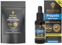 BEE and You Bundle, Granules de pollen d'abeille, sac de 5oz, avec des gouttes d'extrait de propolis 100% naturelle, Ultra Pure, Supplément de soutien immunitaire, Superfood, Antipxidants, Vitamines,