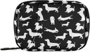 Ollabaky Black Dachshund Honden Pillen Organisator 7 Dag Pillen Case Travel Pillen Organizer Bag Pillen Box draagbare Wekelijkse Case met Zipper Compacte grootte voor vitamine supplement houder