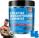 Creatine Monohydraat Gummies - 5g Creatine Monohydraat per Serving- Verhoog de sterkte en bouw spier, suikervrij, veganistisch, bosbessen smaak, elke fles / 120 capsules, voor mannen en vrouwen (1)