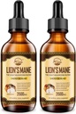 Nature's live Lions Mane Supplement, Liquid Mushroom Extract Drops, 8 Paddestoelen Complex for Immune System, Memory, Focus Boost, Mushroom Supplement met Lion's Mane, Cordyceps, Reishi, Vegan, 2 Pack