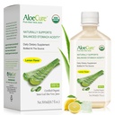 AloëCure USDA Biologische Aloë Vera Juice Lemon Flavor - Made within 12 Hours of Harvest - Natuurlijke spijsverteringssupplement voor evenwichtige maagzuur - Ondersteuning Digestieve en Immune Health - 1 Btl x 16.7oz