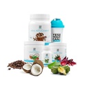 Oui, vous pouvez! Detox Plus Kit - Daily Cleanse Pure Fibre repas de remplacement boisson mélange, Shake Booster & Supplément, Kit de nettoyage du corps pour les hommes et les femmes, Daily System Cleanse - Café, Hibiscus
