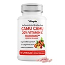 Biologische Camu Camu Extract 20% Vitamine C Capsules - Immune, Collageen, Metabolisme Ondersteuning - 120 Veggie Capsules - Niet GGO, Glutenvrij, Veganistisch supplement