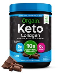 Orgain Keto Collageen Proteïne Poeder, Chocolade - 10g Gras Fed Gehydrolyseerde Collageen Peptiden voor Vrouwen & Mannen, Type I & III, 5g MCT Olie - Haar, huid, Nagel, & Gezamenlijke Ondersteuning, Non-GMO, Glutenvrij - 0,88lb