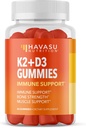 HAVASU NUTRITION Vitamine D3 K2 Gummies, Framboos, 60ct
