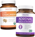 Bundle of Adrenal Support & Organic Ashwagandha - Ashwa-Adrenal Harmony - Adrenal Support & Cortisol Manager (Non-GMO) & Organic Ashwagandha Root Powder 1350mg Serve (120 tabletten)